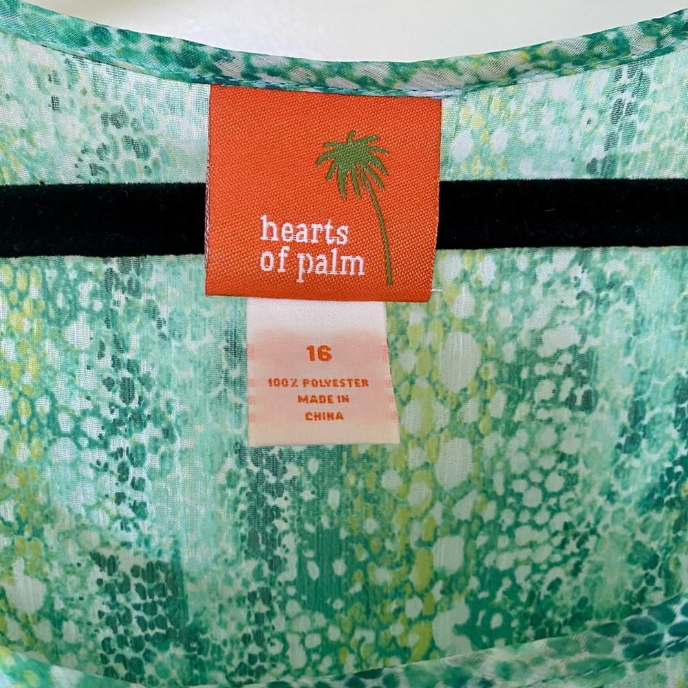 Hearts of Palm - Green Multicolor Top with Rhinestone Detail Sleeves! 💚🤍 - Picture 2 of 7
